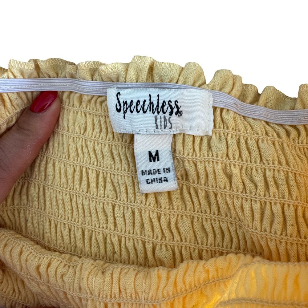 Speechless Yellow Smocked Ruffle Top - Picture 3 of 3